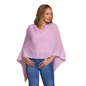 7465 Cashmere-100% Cashmere Draped Dress Topper Poncho (beach